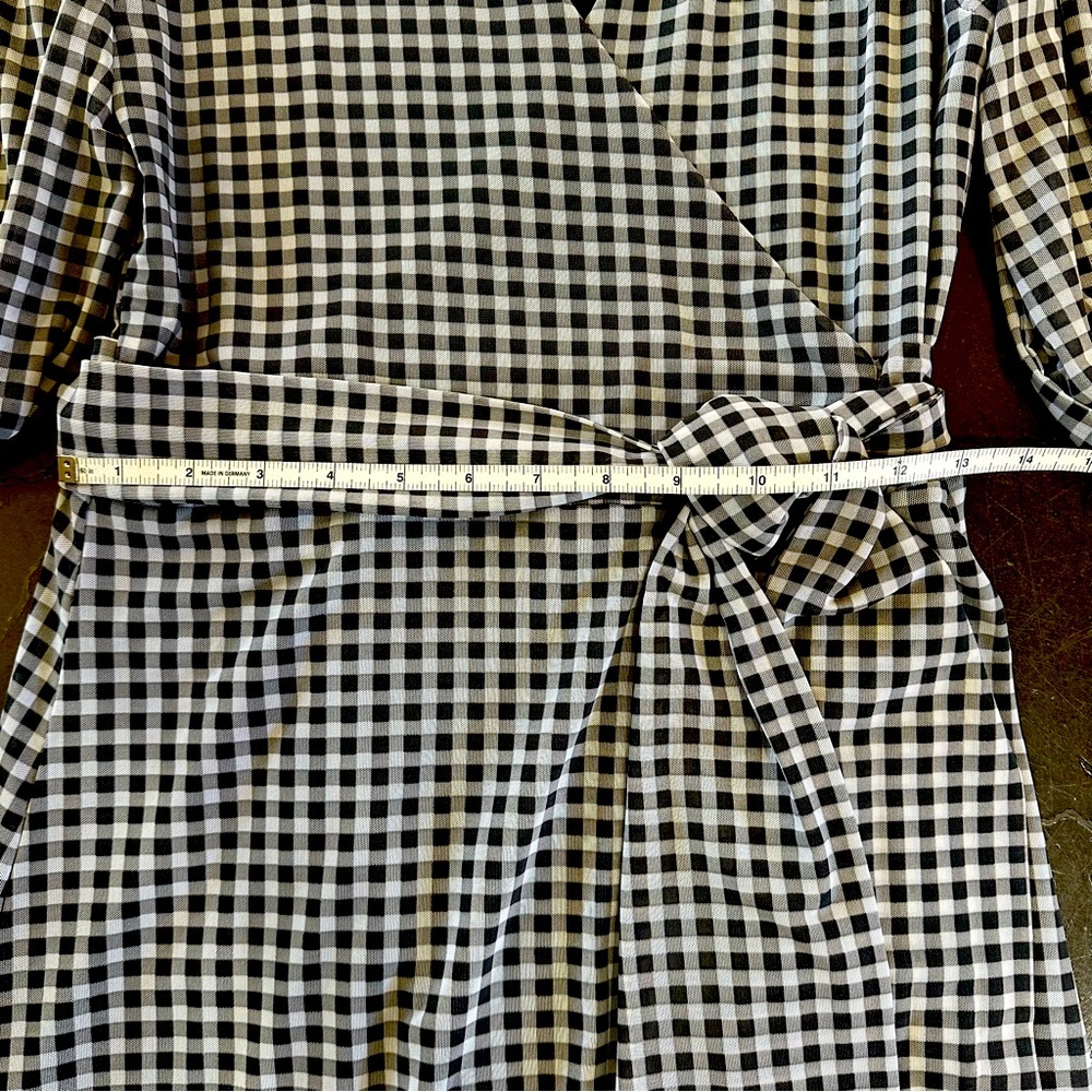 Ganni Mini Ruffle Short Sleeve Dress - Ruffle - Gingham Plaid - Mesh - Picture 12 of 15